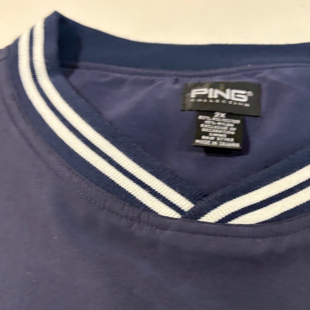 Ping Dark Blue V-Neck with White Trim - Picture 3 of 8